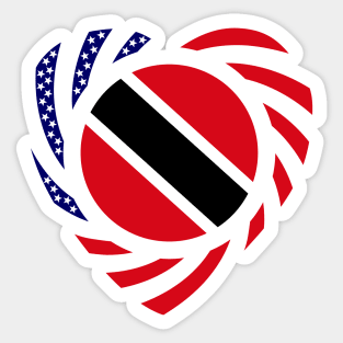 Trinidadian American Multinational Patriot Flag (Heart) Sticker